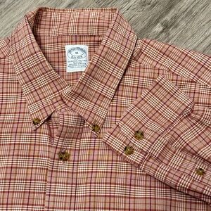 Brooks Brothers Plaid Polo Button Down Shirt XL Slim Fit Classic Prep‎ Cotton